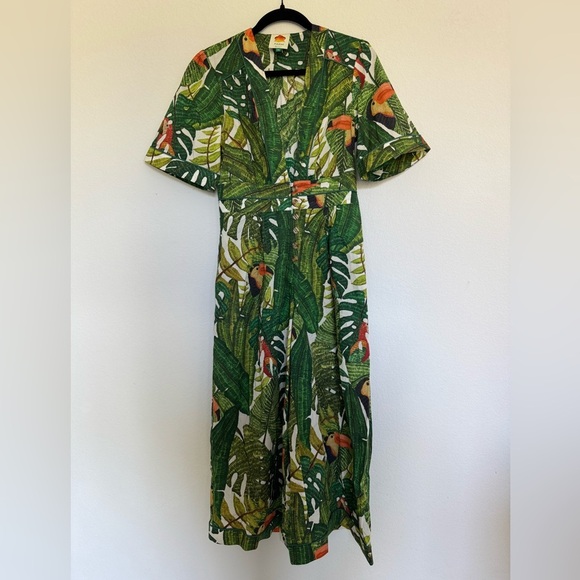 Farm Rio Paradise Forest Jumpsuit Size XS - Picture 5 of 10